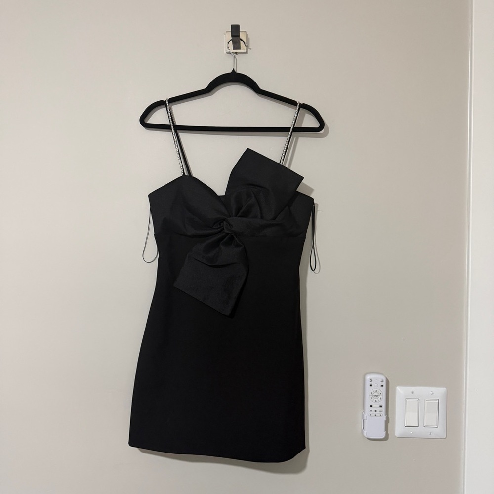 LIKELY Liora Mini Dress Bow Rhinestone Straps Size 6